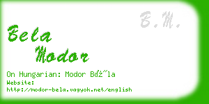 bela modor business card